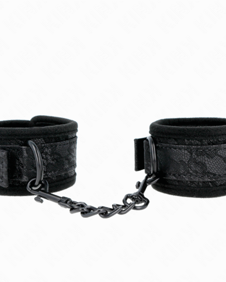 KINK - DARK LACE CUFFS NEOPRENE HANDGELENK MANSCHETTEN VERSTELLBAR SCHWARZ 20-29 CM X 5 CM