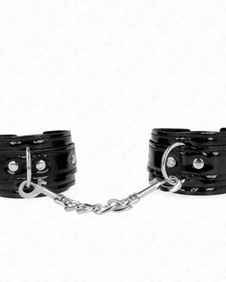 KINK - GLÄNZENDE NEOPREN-HANDMANSCHETTEN VERSTELLBAR 17-24 CM X 4,5 CM