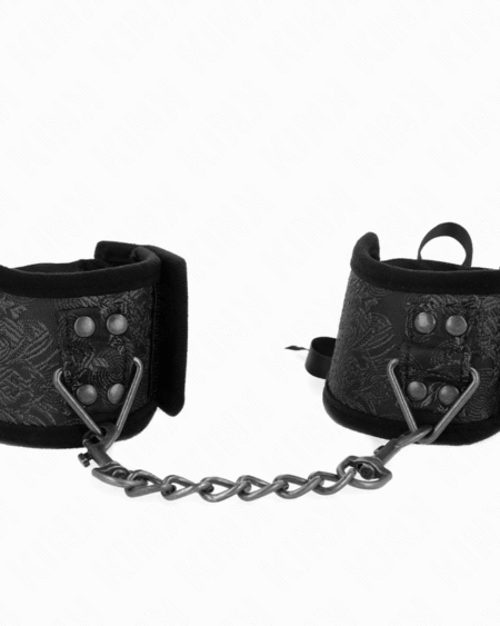 KINK - SCANDAL HANDGELENKSFESSELN SCHWARZE SPITZENDETAILS 24,5 CM X 6,5 CM