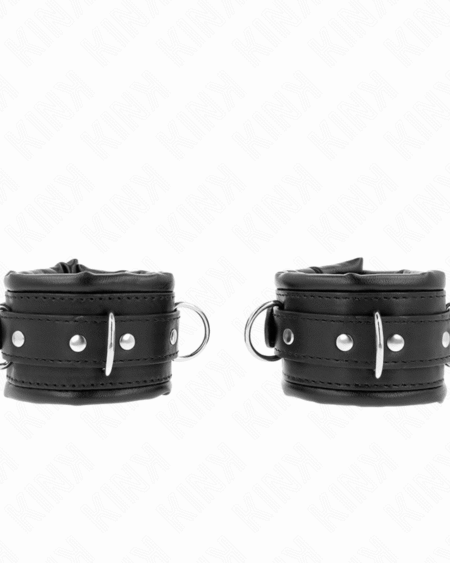 KINK - SCHWERE HANDGELENKSFESSELN MIT SCHWARZEM PELZFUTTER, VERSTELLBAR 20-30 CM X 6 CM