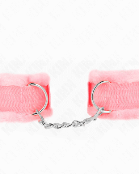 KINK - PELZGEFÜTTERTE HANDGELENKFESSELN ROSA VERSTELLBAR 17-31 CM X 7 CM