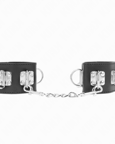 KINK - MULTIPOSITION HANDGELENKFESSELN MIT VORHÄNGESCHLOSS VERSCHLUSS SCHWARZ VERSTELLBAR 16-23 CM X 5,5 CM