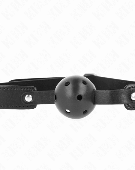 KINK - SCHWARZER ATMUNGSAKTIVER BALL 4,5 CM Knebel 65 x 2,5 CM