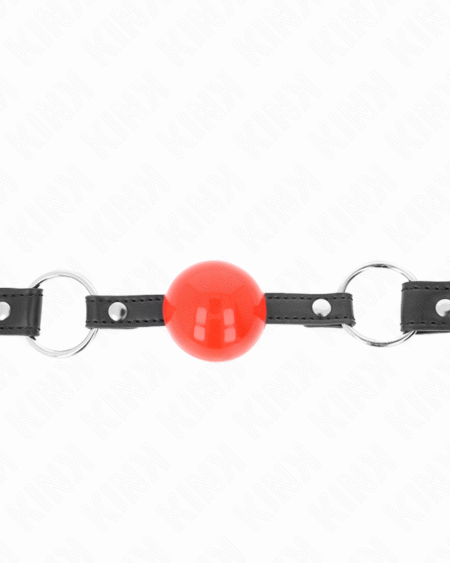 KINK - BALL 4 CM KNEBEL MIT SCHLOSS ROTER BALL SCHWARZER GURT 60 x 2 CM