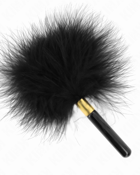 KINK - SCHWARZ-GOLD METALL KITZELFEDERN 18 CM