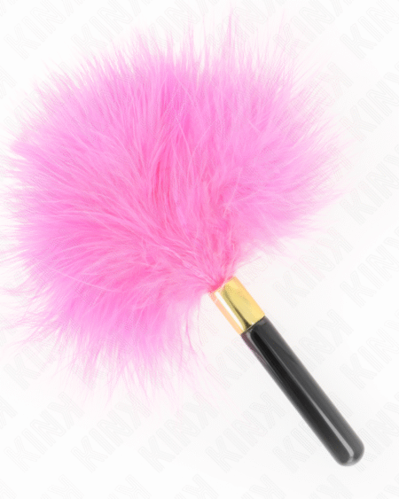 KINK - FUCHSIA GOLD METALL KITZELFEDERN 18 CM