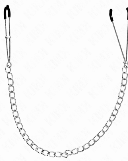 KINK - DÜNNE NIPPELKLEMMEN MIT DICKER KETTE 30 CM