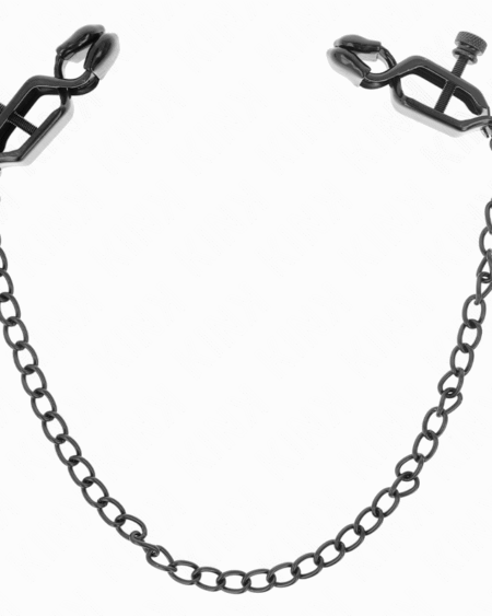 KINK - FLACHE KETTE NIPPELKLEMMEN SCHWARZ 30 CM
