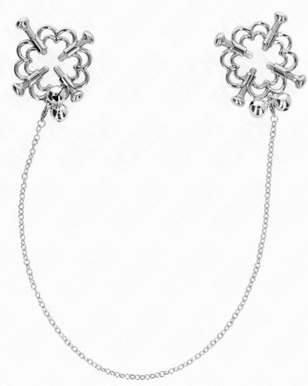 KINK - METALLISCHE BLUMEN-NIPPELKLAMMERN MIT KETTE