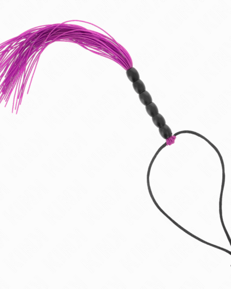 KINK - MINI SILIKONPEITSCHE MIT 6 LILA PERLEN 26 CM