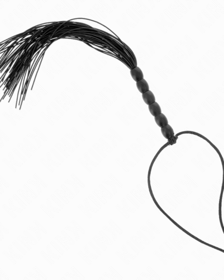 KINK - MINI SILIKONPEITSCHE MIT 6 SCHWARZEN PERLEN 26 CM