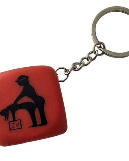 DIABLO PICANTE - ROTER WÜRFEL-SCHLÜSSELANHNGER MIT POSEN