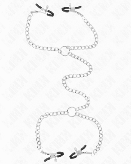 KINK - 4 KETTEN-NIPPELKLAMMERN 32 CM MIT KETTEN 14 CM
