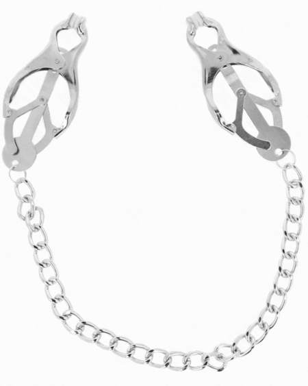 KINK - JAPANISCHE KLEEBLATT-NIPPELKLAMMERN MIT KETTE SILBER 30 CM