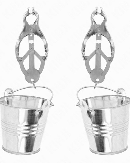 KINK - JAPANISCHE KLEEBLATT-NIPPELKLAMMERN MIT EIMER SILBER