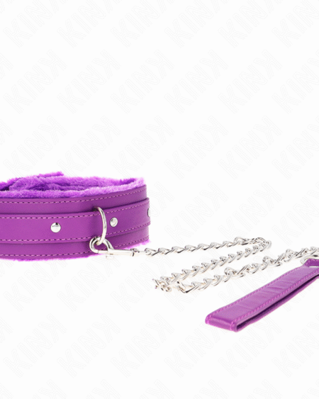 KINK - HALSBAND MIT LEINE 65 CM MIT EINSCHRÄNKUNGEN LILA 36-42 CM X 5,5 CM