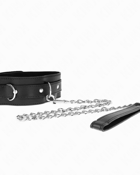 KINK - HALSBAND MIT GÜRTEL 65 CM MIT RIEMEN SCHWARZ 54 X 4,5 CM