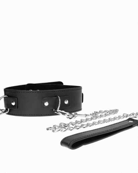 KINK - HALSKETTE MIT LEINE 65 CM 3 RING MODELL 2 VERSTELLBAR 36-43 CM X 5 CM