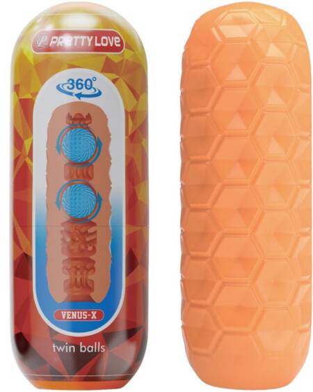 PRETTY LOVE - TWIN BALLS MÄNNLICHER MASTURBATOR ORANGE