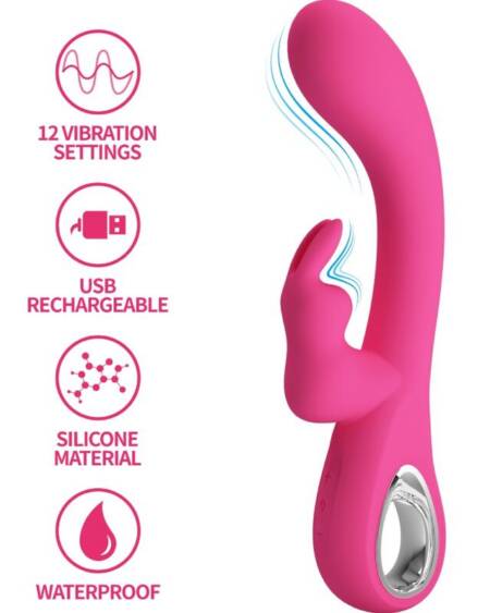 PRETTY LOVE - NOVAK RABBIT VIBRATOR 12 VIBRATIONEN ROSA