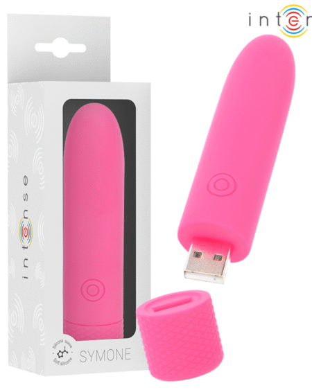 INTENSE - SYMONE USB WIEDERAUFLADBARER VIBRIERENDER BULLET 8 VIBRATIONEN ROSA 10 X 2,2 CM