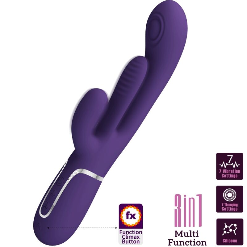 PRETTY LOVE - SHANIA TRIPLE RABBIT VIBRATOR MULTIFUNKTIONS-LILA – Bild 2