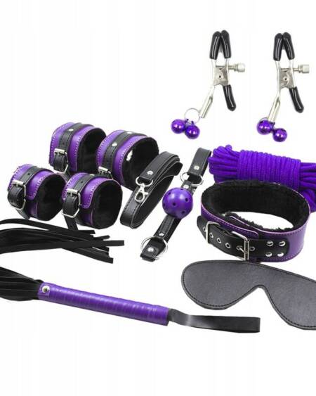 SECRETPLAY - BDSM SET 8PCS PURBLE / BLACK.