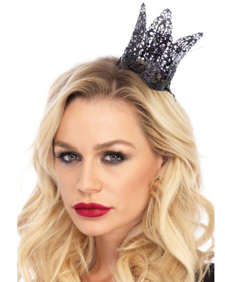 LEG AVENUE - MINI-FILIGRAN-KRONE AUS METALL, SCHWARZ