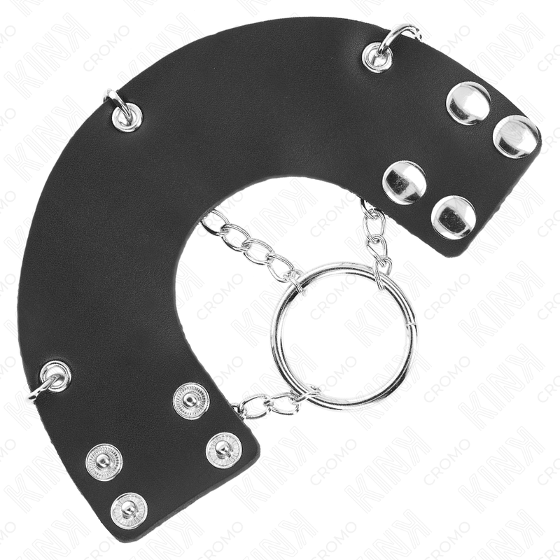 KINK - PENISRING 4 CM KETTE 7 CM METALL MIT LEDERGURTE – Bild 4