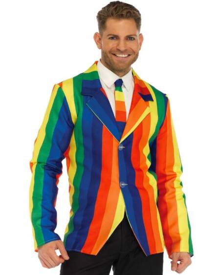 LEG AVENUE - BLAZER + KRAWATTE REGENBOGEN S