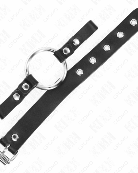 KINK - PENISRING AUS LEDER MIT SCHNALLVERSCHLUSS 22 X 2 CM MIT METALLRING 4 CM