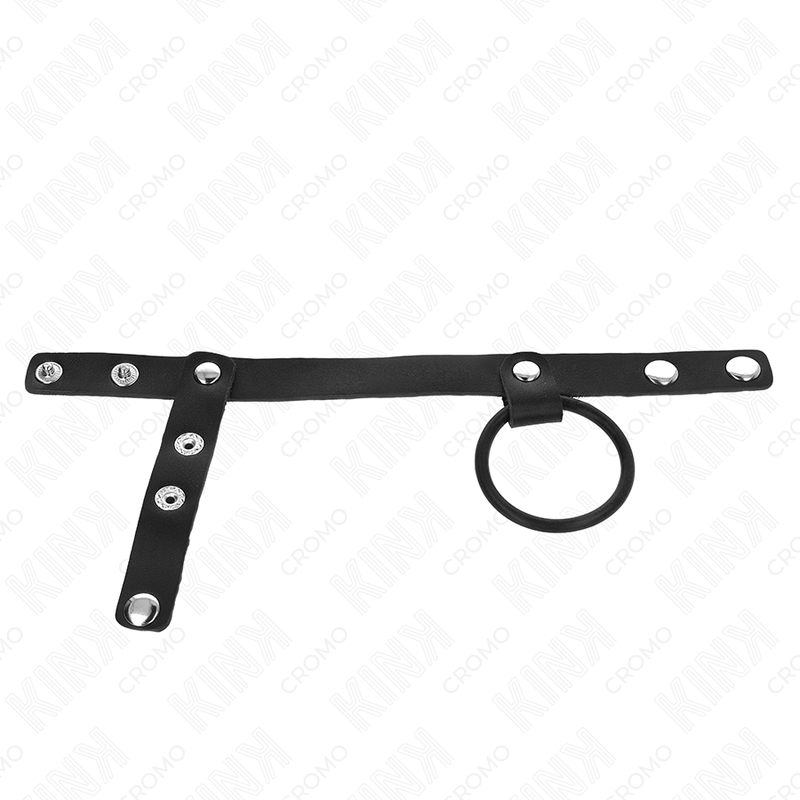 KINK - PENISRING AUS SILIKON 3,8 CM MIT HOHEM TEILER UND LEDERBAND 22 X 1,5 CM – Bild 3