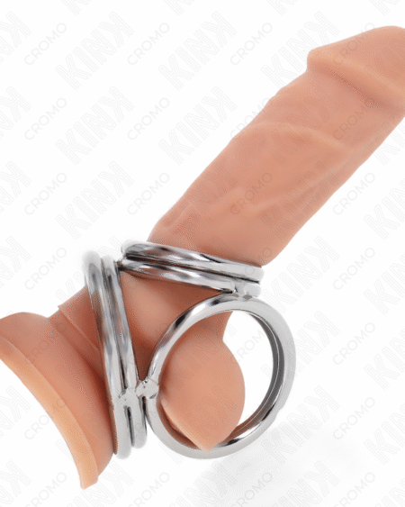 KINK - DREIFACH CHROM METALL PENISRING 3,8 CM BIS 5 CM MODELL 1