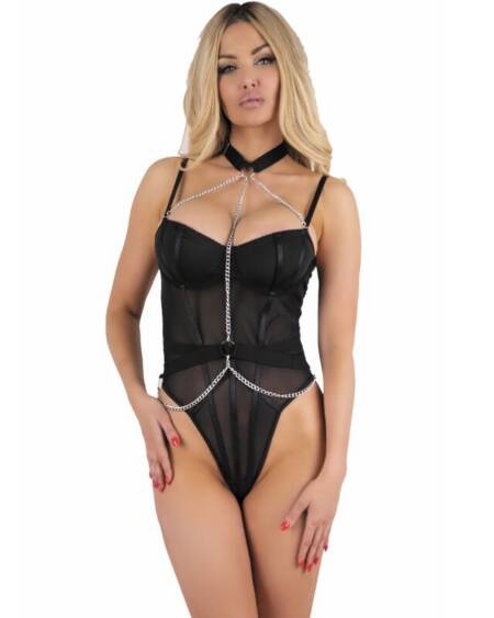 LIVCO CORSETTI FASHION - RUBIKA LC XG079 BODY MIT CHOKER SCHWARZ XL