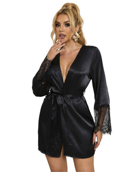 SUBBLIME - 953997 SPITZENHEMD + STRING SCHWARZ S/M