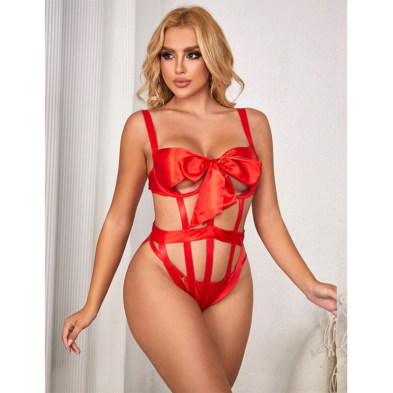 SUBBLIME - 954475 SEXY DURCHBROCHENER BODY MIT SCHLEIFE ROT L/XL – Bild 8