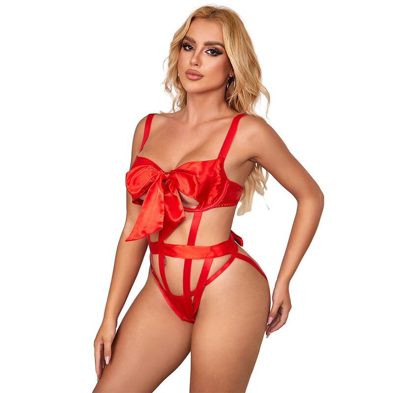 SUBBLIME - 954475 SEXY DURCHBROCHENER BODY MIT SCHLEIFE ROT L/XL – Bild 3