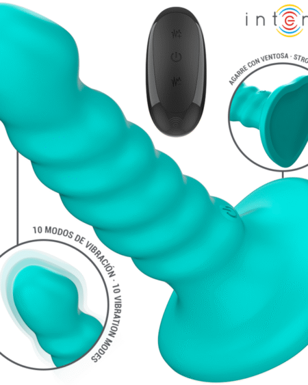INTENSE - BUFFY VIBRATOR GRÖSSE S SPIRALE DESIGN 10 VIBRATIONEN BLAU FERNBEDIENUNG