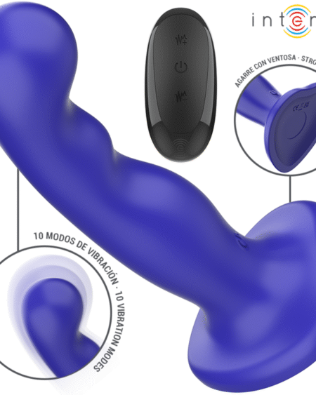 INTENSE - SHORTY VIBRATOR MIT SAUGNÄPFEN BLAU FERNBEDIENUNG