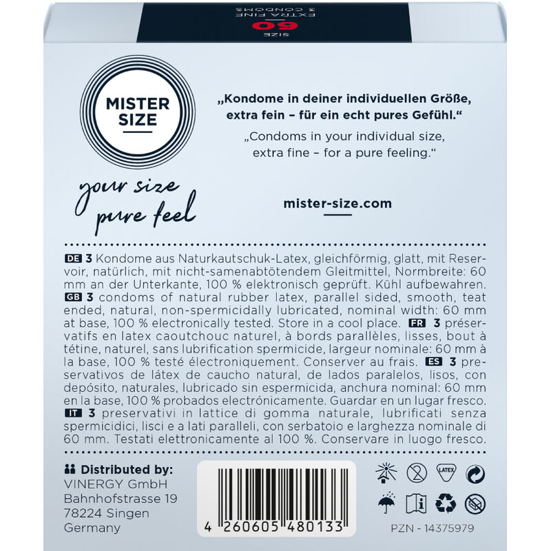 MISTER SIZE - KONDOMGRÖSSE XL 60 MM (3 EINHEITEN) – Bild 3