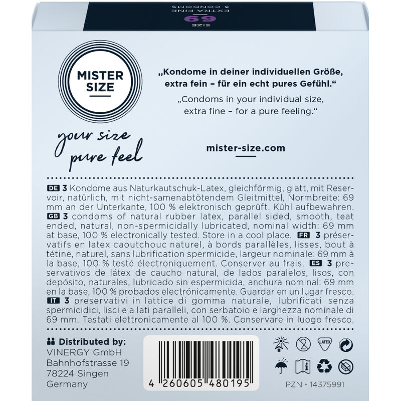 MISTER SIZE - KONDOME GRÖSSE XXXL 69 MM (3 EINHEITEN) – Bild 3