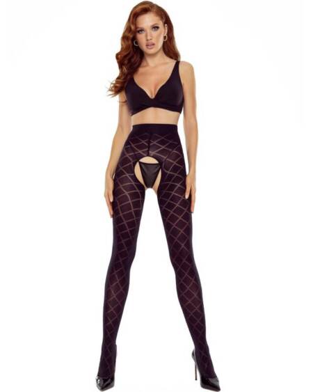 PASSION - TIOPEN 025 STRUMPFHOSE MIT SCHRITTFREI SCHWARZ 1/2 40 DEN