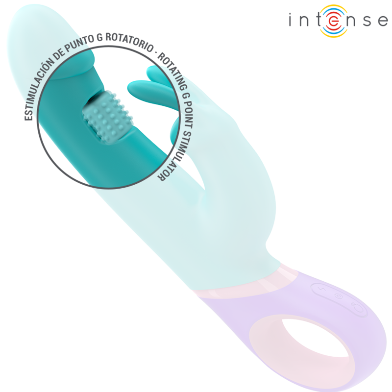 INTENSE - MONICA RABBIT VIBRATOR MIT ROTIERENDEM G-SPOT-STIMULATOR BLAU – Bild 4