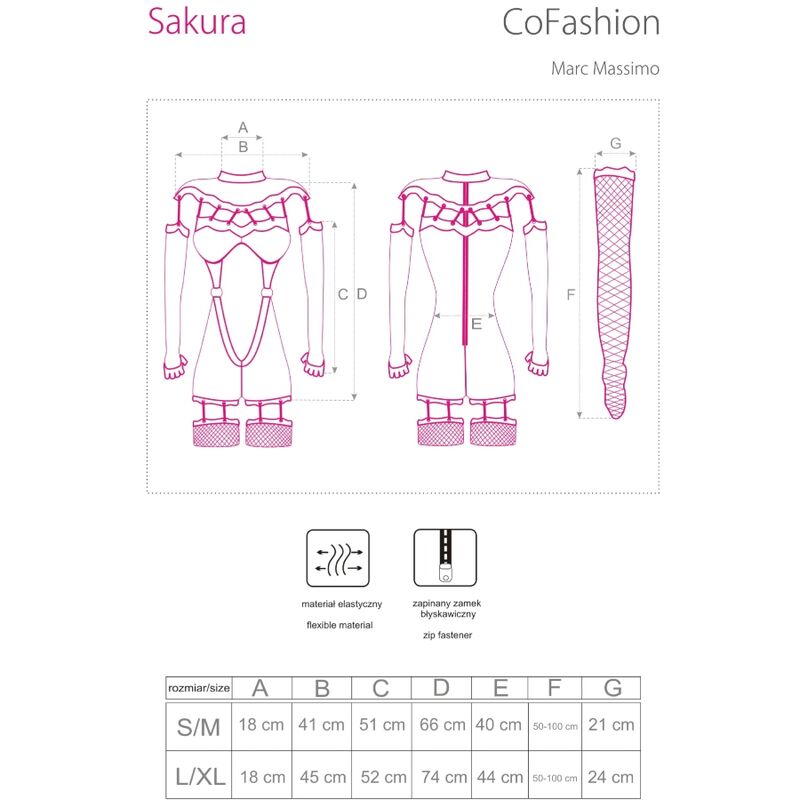 LIVCO CORSETTI FASHION - SAKURA CF 90357 JUMPSUIT + LANGE HANDSCHUHE + STRUMPFGÜRTEL SCHWARZ S/M – Bild 4