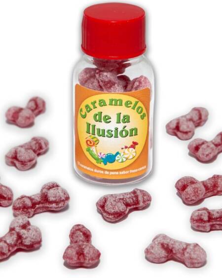 DIABLO PICANTE - 12 PENISFÖRMIGE ILLUSIONSBONBONS ERDBEERE/KIRSCHE
