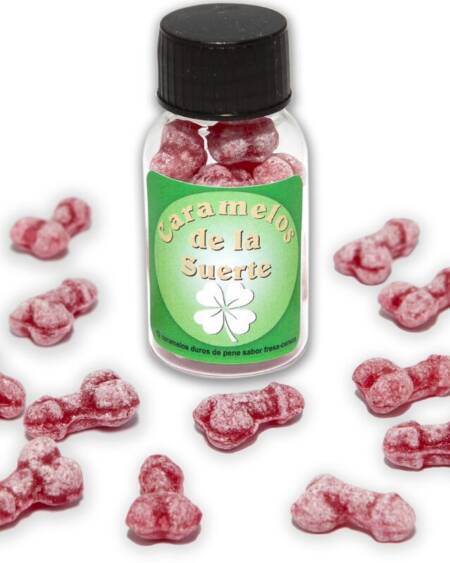 DIABLO PICANTE - 12 PENISFÖRMIGE GLÜCKSBONBONS ERDBEERE/KIRSCHE
