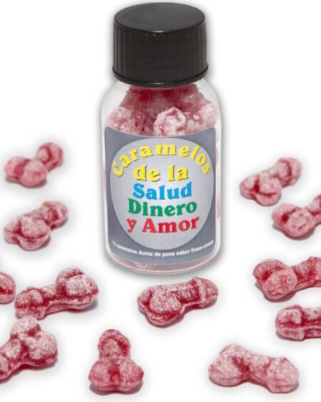 DIABLO PICANTE - 12 GESUNDHEIT-GELD-LIEBE-BONBONS PENISFORM ERDBEERE/KIRSCHE