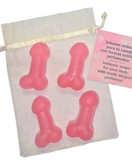 DIABLO PICANTE - 4 PARFÜMIERTE MINISEIFEN IN PENISFORM, ROSA