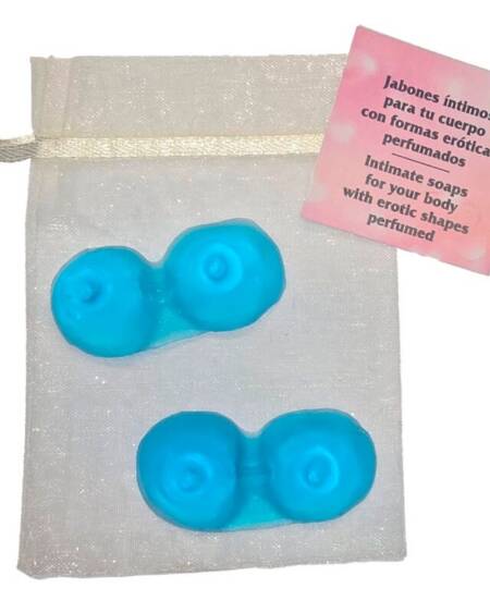 DIABLO PICANTE - 2 BRUSTFORM-PARFÜMIERTE SEIFEN BLAU