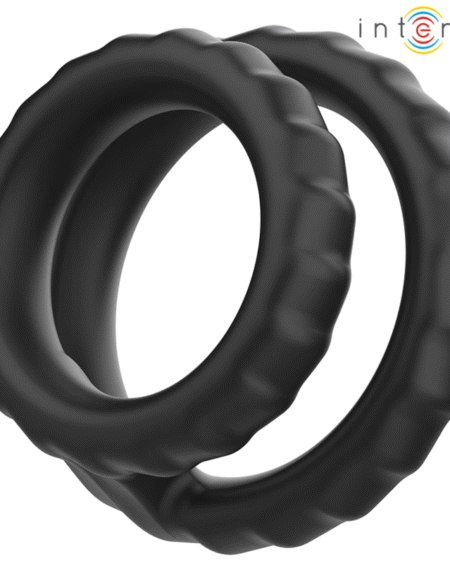 INTENSE - DEWEY DOPPELTER PENISRING AUS SILIKON SCHWARZ MODELL 2